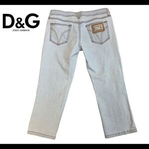 D&g Dolce & Gabbana denim jean low rise Capri straight leg Sz 27 light Wash